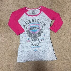 Womens American Fighter 3/4 Sleeve Top - Small